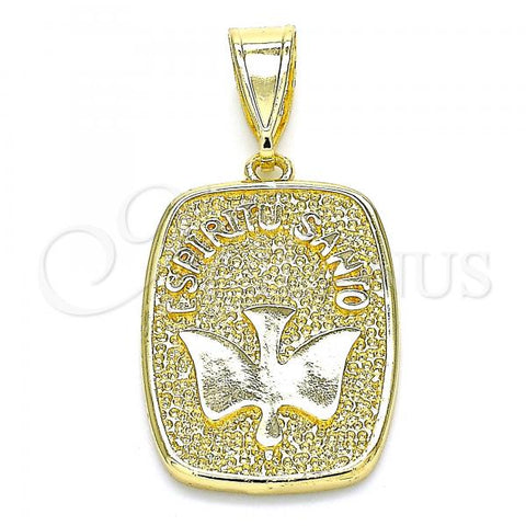 Oro Laminado Religious Pendant, Gold Filled Style Polished, Golden Finish, 05.253.0103