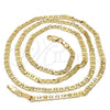Gold Tone Basic Necklace, Mariner Design, Polished, Golden Finish, 04.242.0030.24GT