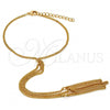 Oro Laminado Fancy Bracelet, Gold Filled Style Curb Design, Polished, Golden Finish, 03.60.0139.07