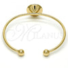 Oro Laminado Individual Bangle, Gold Filled Style with Rose Swarovski Crystals, Polished, Golden Finish, 07.239.0012 (02 MM Thickness, One size fits all)