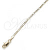 Oro Laminado Basic Anklet, Gold Filled Style Figaro Design, Polished, Golden Finish, 04.213.0171.10