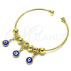 Oro Laminado Individual Bangle, Gold Filled Style with Sapphire Blue Crystal, Polished, Golden Finish, 07.93.0012.1