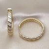 Oro Laminado Huggie Hoop, Gold Filled Style with White Micro Pave, Polished, Golden Finish, 02.204.0028.40