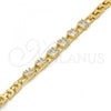 Oro Laminado Fancy Bracelet, Gold Filled Style with White Cubic Zirconia, Polished, Golden Finish, 03.205.0013.1.07