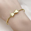 Oro Laminado Individual Bangle, Gold Filled Style Bow Design, Polished, Golden Finish, 07.341.0064