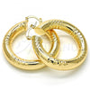 Oro Laminado Medium Hoop, Gold Filled Style Hollow Design, Diamond Cutting Finish, Golden Finish, 02.261.0056.40