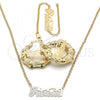 Oro Laminado Necklace, Bracelet and Earring, Gold Filled Style Polished, Golden Finish, 06.63.0241