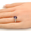 Rhodium Plated Multi Stone Ring, with Amethyst Swarovski Crystals, Polished, Rhodium Finish, 01.239.0009.1 (One size fits all)