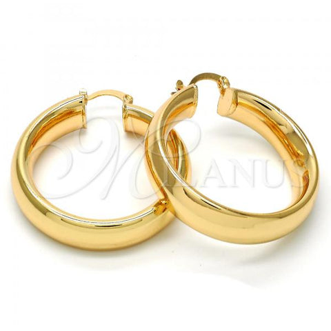 Oro Laminado Medium Hoop, Gold Filled Style Hollow Design, Polished, Golden Finish, 02.261.0001.40