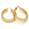 Oro Laminado Medium Hoop, Gold Filled Style Chunky Design, Polished, Golden Finish, 02.261.0001.40