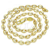 Oro Laminado Fancy Necklace, Gold Filled Style Puff Mariner Design, Polished, Golden Finish, 04.326.0001.16