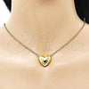 Oro Laminado Fancy Pendant, Gold Filled Style Heart Design, Polished, Golden Finish, 05.368.0004
