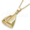 Oro Laminado Fancy Pendant, Gold Filled Style Diamond Cutting Finish, Golden Finish, 5.180.026