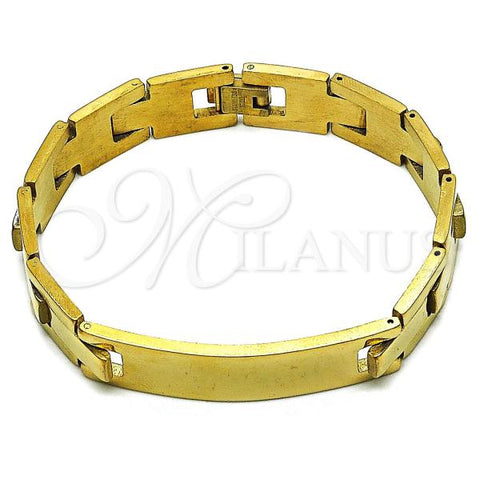 Stainless Steel Solid Bracelet, Polished, Golden Finish, 03.114.0225.3.08