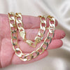 Oro Laminado Basic Necklace, Gold Filled Style Curb Design, Polished, Golden Finish, 04.213.0299.24