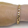 Gold Tone Basic Bracelet, Figaro Design, Polished, Golden Finish, 04.242.0018.09GT