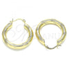 Oro Laminado Medium Hoop, Gold Filled Style Diamond Cutting Finish, Golden Finish, 02.213.0228.30