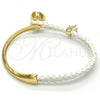 Oro Laminado Individual Bangle, Gold Filled Style with Amethyst Swarovski Crystals and White Micro Pave, Polished, Golden Finish, 07.239.0004.11 (03 MM Thickness, One size fits all)