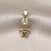 Oro Laminado Fancy Pendant, Gold Filled Style Polished, Golden Finish, 05.411.0076
