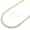 Oro Laminado Basic Necklace, Gold Filled Style Curb Design, Polished, Golden Finish, 5.222.003.20