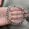 Stainless Steel Necklace and Bracelet, Steel Finish, 04.113.1737