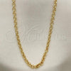 Oro Laminado Basic Necklace, Gold Filled Style Rolo Design, Polished, Golden Finish, 5.223.021.24