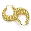 Oro Laminado Medium Hoop, Gold Filled Style Chunky and Hollow Design, Polished, Golden Finish, 02.163.0054.35