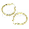 Oro Laminado Medium Hoop, Gold Filled Style Diamond Cutting Finish, Golden Finish, 02.213.0150.30
