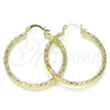 Oro Laminado Medium Hoop, Gold Filled Style Diamond Cutting Finish, Golden Finish, 02.213.0245.1.40