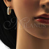Oro Laminado Huggie Hoop, Gold Filled Style with White Cubic Zirconia, Polished, Golden Finish, 02.237.0004.1.20