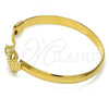 Oro Laminado Individual Bangle, Gold Filled Style Flower Design, Polished, Golden Finish, 07.192.0014.03 (12 MM Thickness, Size 3 - 2.00 Diameter)