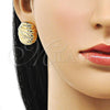 Oro Laminado Stud Earring, Gold Filled Style Polished, Golden Finish, 02.385.0056