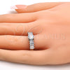 Rhodium Plated Multi Stone Ring, with White Cubic Zirconia, Polished, Rhodium Finish, 01.99.0052.1.07 (Size 7)