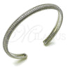 Rhodium Plated Individual Bangle, with White Cubic Zirconia, Polished, Rhodium Finish, 07.60.0012.1