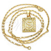 Oro Laminado Pendant Necklace, Gold Filled Style Money Sign Design, Polished, Golden Finish, 04.242.0090.24