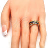 Oro Laminado Multi Stone Ring, Gold Filled Style with Amethyst and White Cubic Zirconia, Polished, Golden Finish, 01.210.0045.6.07 (Size 7)