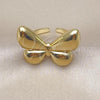 Oro Laminado Elegant Ring, Gold Filled Style Butterfly Design, Polished, Golden Finish, 01.341.0159