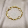 Oro Laminado Fancy Bracelet, Gold Filled Style with White Cubic Zirconia, Polished, Golden Finish, 03.341.0202.08