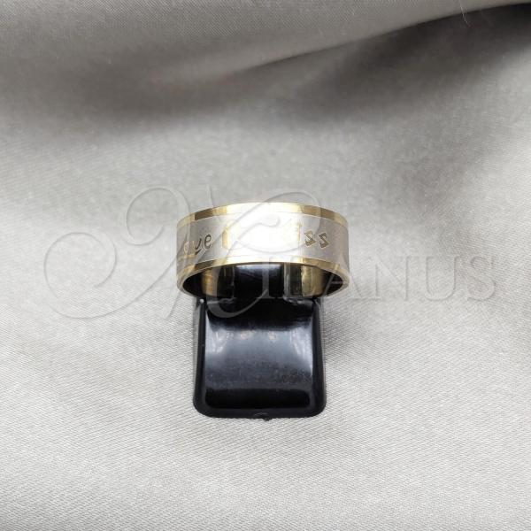Stainless Steel Mens Ring, Butterfly Design, Polished, Golden Finish, 01.63.0711.09
