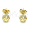 Oro Laminado Stud Earring, Gold Filled Style Matte Finish, Golden Finish, 02.100.0106