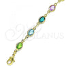 Oro Laminado Fancy Bracelet, Gold Filled Style with Multicolor Crystal, Polished, Golden Finish, 03.386.0016.07