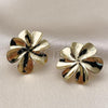 Oro Laminado Huggie Hoop, Gold Filled Style Flower Design, Polished, Golden Finish, 02.282.0056.12