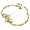 Oro Laminado Fancy Bracelet, Gold Filled Style with White Cubic Zirconia, Polished, Golden Finish, 03.65.1165.07