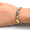 Oro Laminado Solid Bracelet, Gold Filled Style Polished, Tricolor, 03.102.0045.08