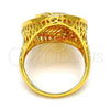 Oro Laminado Multi Stone Ring, Gold Filled Style with White Crystal, Polished, Golden Finish, 01.118.0027.07 (Size 7)