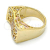 Oro Laminado Elegant Ring, Gold Filled Style Polished, Tricolor, 01.100.0010.08 (Size 8)