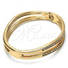 Oro Laminado Individual Bangle, Gold Filled Style with White Crystal, Polished, Golden Finish, 07.307.0011.05 (12 MM Thickness, Size 5 - 2.50 Diameter)