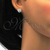 Stainless Steel Stud Earring, Heart Design, with White Crystal, Polished, Golden Finish, 02.271.0022.2