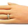 Oro Laminado Elegant Ring, Gold Filled Style Shell Design, Polished, Golden Finish, 01.341.0166