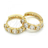 Oro Laminado Huggie Hoop, Gold Filled Style with White Cubic Zirconia, Polished, Golden Finish, 02.210.0054.6.20